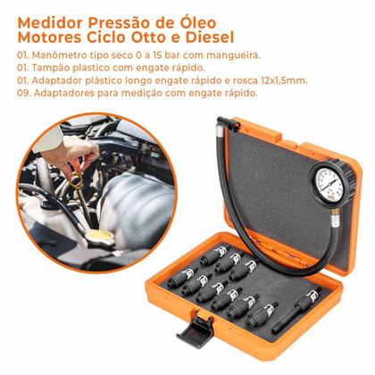 Imagem de Kit Medidor de Pressão Óleo Motor Ciclo Otto Diesel 109145