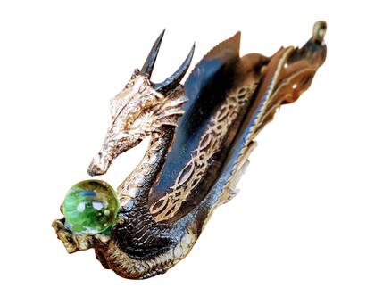 Imagem de Kit Meditação Incensário Dragão Celestial e Caixa de Incenso