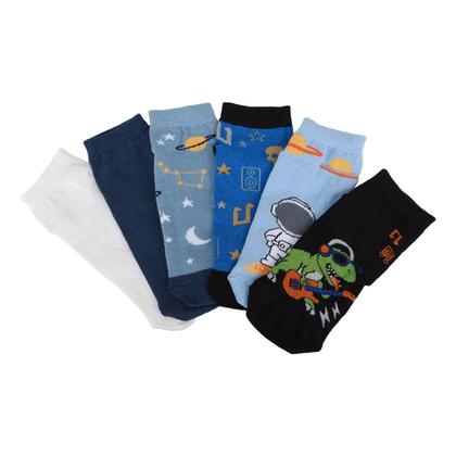 Imagem de Kit Meia Cano Curto Infantil Cia Da Meia 6 Pares Menino