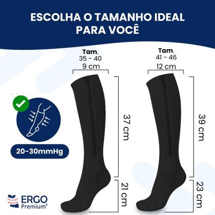 Imagem de Kit Meia De Compressão Para Gestantes Anti Inchaço, Dores E Cansaço 