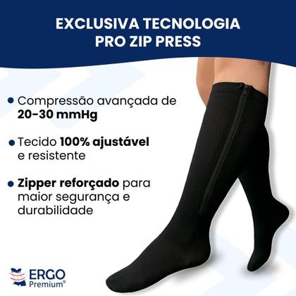 Imagem de Kit Meia De Compressão Para Gestantes Anti Inchaço, Dores E Cansaço 