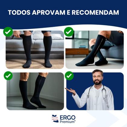 Imagem de Kit Meia De Compressão Para Gestantes Anti Inchaço, Dores E Cansaço 