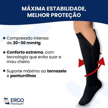 Imagem de Kit Meia De Compressão Para Gestantes Anti Inchaço, Dores E Cansaço 