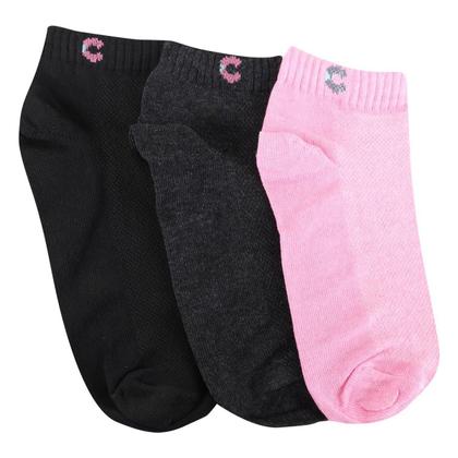 Imagem de Kit Meia Infantil Cia da Meia Cano Curto Telada 3 Peças Menina