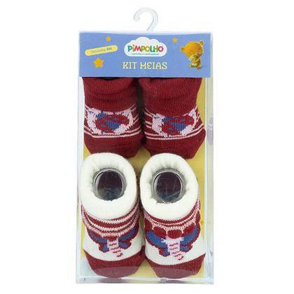 Imagem de Kit Meia Infantil Com 2 Pares Recém-Nascido Menina - Pimpolho