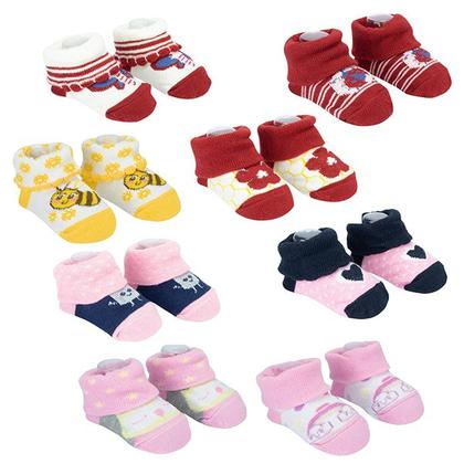 Imagem de Kit Meia Infantil Com 2 Pares Recém-Nascido Menina - Pimpolho