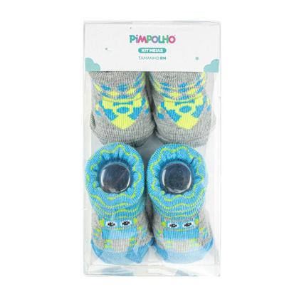 Imagem de Kit Meia Infantil Com 2 Pares Recém-Nascido Menino - Pimpolho