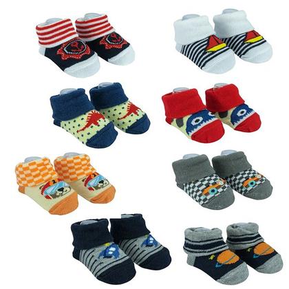 Imagem de Kit Meia Infantil Com 2 Pares Recém-Nascido Menino Pimpolho