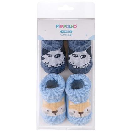 Imagem de Kit Meia Infantil Com 2 Pares Recém-Nascido Menino Pimpolho