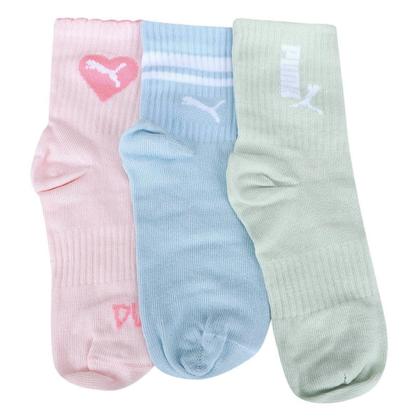 Imagem de Kit Meia Infantil Puma Cano Longo Menina - 3 Pares