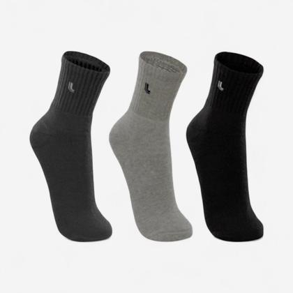 Imagem de Kit Meia Lupo Cano Médio Com 3 Pares