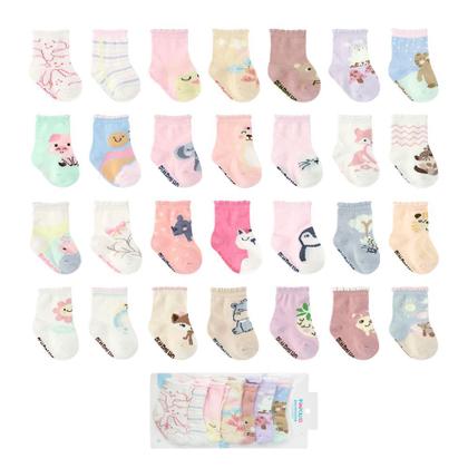 Imagem de Kit Meia Pimpolho Semana Feminino 0 á 15 Estampadas 300387