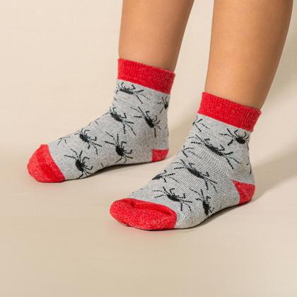 Imagem de Kit Meias Menino Infantil 06 Pares Coloridas Aranha Dinossauro Game Resistente Alta Qualidade Dallf