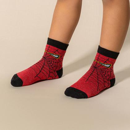 Imagem de Kit Meias Menino Infantil 06 Pares Coloridas Aranha Dinossauro Game Resistente Alta Qualidade Dallf