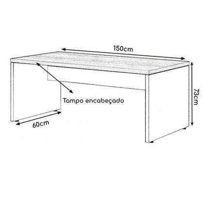 Imagem de Kit Mesa 1,50x0,60 + Cadeira ergonômica Back system com Braço regulável WORKSTART