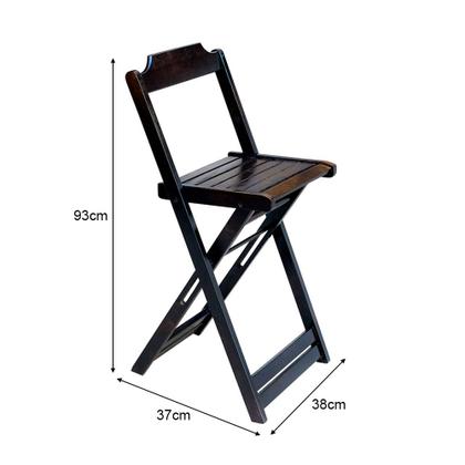 Imagem de Kit Mesa Bistrô de Madeira Dobrável com 3 Banquetas - Tabaco