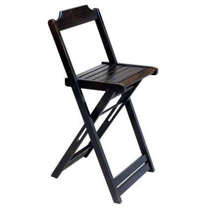 Imagem de Kit Mesa Bistrô de Madeira Dobrável com 3 Banquetas - Tabaco