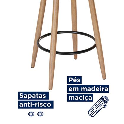 Imagem de Kit Mesa Bistrô Viena e 2 Banquetas Moscou material sintético Amarula SalaOne