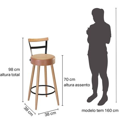 Imagem de Kit Mesa Bistrô Viena e 2 Banquetas Moscou material sintético Amarula SalaOne