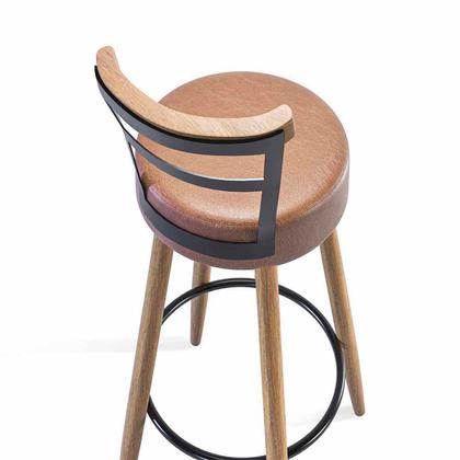 Imagem de Kit Mesa Bistrô Viena e 2 Banquetas Moscou material sintético Amarula SalaOne