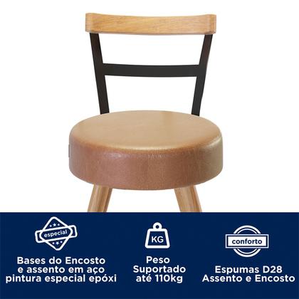 Imagem de Kit Mesa Bistrô Viena e 2 Banquetas Moscou material sintético Amarula SalaOne