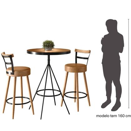 Imagem de Kit Mesa Bistrô Viena e 2 Banquetas Moscou material sintético Amarula SalaOne