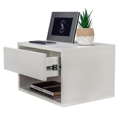 Imagem de Kit Mesa Cabeceira Suspensa 50Cm Gaveta Em Cima Enviamos