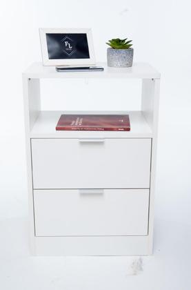 Imagem de kit Mesa De Cabeceira 60 De Altura por 50  Com 2 Gavetas com fundo enviamos montado