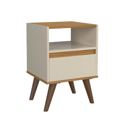 Imagem de Kit Mesa De Cabeceira Para Quarto Pés Retro 1 Gaveta  Várias Cores