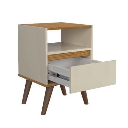 Imagem de Kit Mesa De Cabeceira Para Quarto Pés Retro 1 Gaveta  Várias Cores