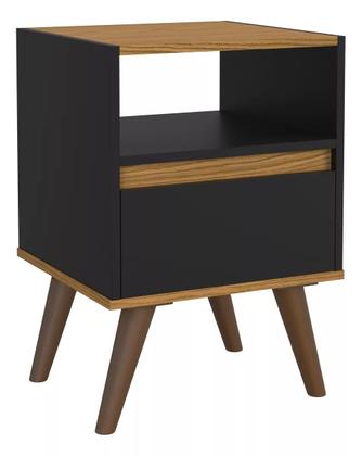 Imagem de Kit Mesa De Cabeceira Para Quarto Pés Retro 1 Gaveta  Várias Cores