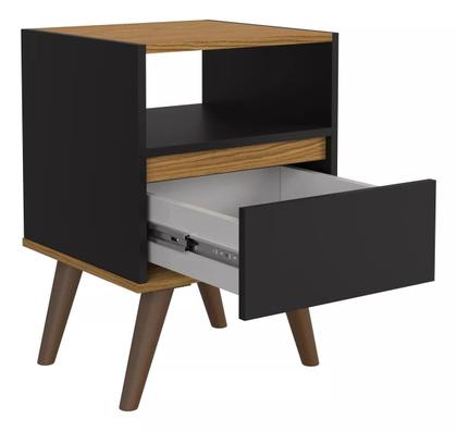 Imagem de Kit Mesa De Cabeceira Para Quarto Pés Retro 1 Gaveta  Várias Cores
