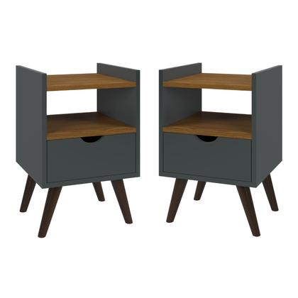 Imagem de Kit Mesa de Cabeceira Retro Alice com Gavetas