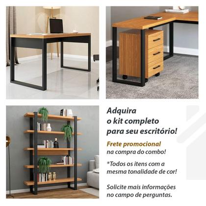 Imagem de Kit Mesa de Escritório c/ Gaveteiro e Mesa Auxiliar 100% Mdf