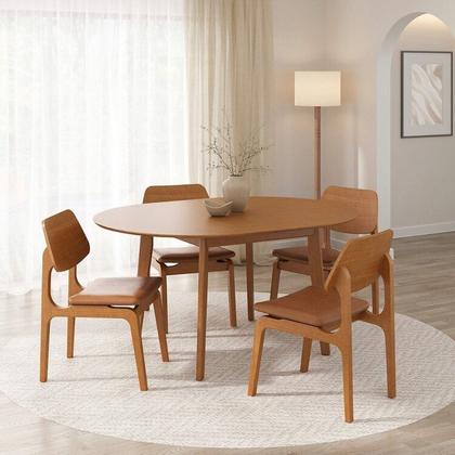 Imagem de Kit Mesa de Jantar Extensível Redonda Tarsila e 4 Cadeiras Jandaia CabeCasa MadeiraOriginals