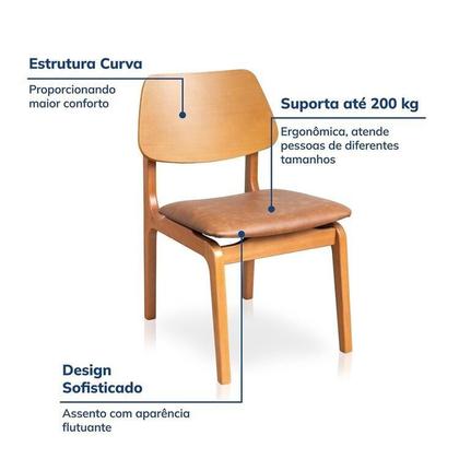 Imagem de Kit Mesa de Jantar Extensível Redonda Tarsila e 4 Cadeiras Jandaia CabeCasa MadeiraOriginals