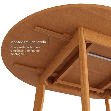 Imagem de Kit Mesa de Jantar Extensível Redonda Tarsila e 4 Cadeiras Jandaia CabeCasa MadeiraOriginals