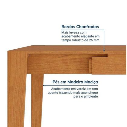 Imagem de Kit Mesa de Jantar Extensível Retangular Tarsila e 4 Cadeiras Jandaia CabeCasa MadeiraOriginals
