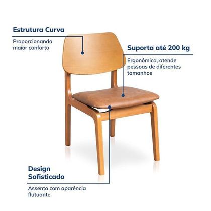 Imagem de Kit Mesa de Jantar Extensível Retangular Tarsila e 4 Cadeiras Jandaia CabeCasa MadeiraOriginals