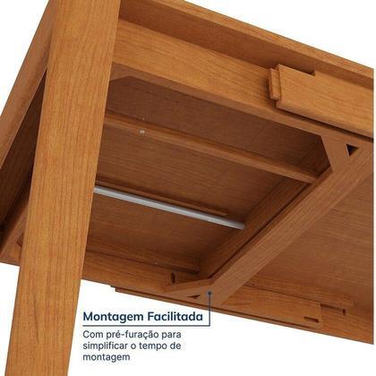 Imagem de Kit Mesa de Jantar Extensível Retangular Tarsila e 4 Cadeiras Jandaia CabeCasa MadeiraOriginals