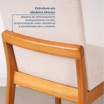 Imagem de Kit Mesa de Jantar Extensível Retangular Tarsila e 4 Cadeiras Pequi CabeCasa MadeiraOriginals