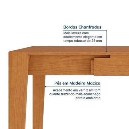 Imagem de Kit Mesa de Jantar Extensível Retangular Tarsila e 4 Cadeiras Pequi CabeCasa MadeiraOriginals