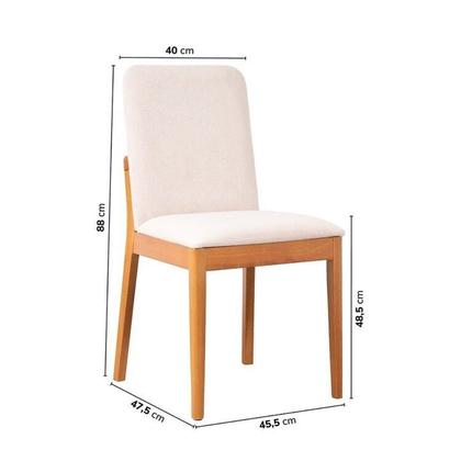 Imagem de Kit Mesa de Jantar Extensível Retangular Tarsila e 4 Cadeiras Pequi CabeCasa MadeiraOriginals