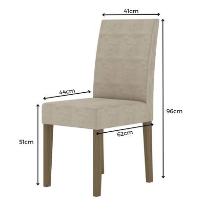 Imagem de Kit Mesa de Jantar Helo Sem Vidro 90x90 com 4 Cadeiras Josi