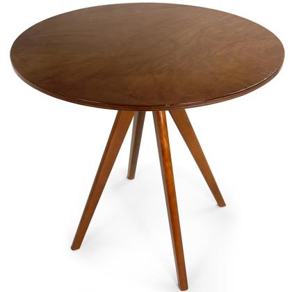 Imagem de Kit Mesa de Jantar Redonda Rústica Castanho 78cm com 4 Cadeiras Dobráveis de Corda Náutica - Castanho