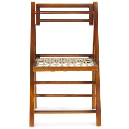 Imagem de Kit Mesa de Jantar Redonda Rústica Castanho 78cm com 4 Cadeiras Dobráveis de Corda Náutica - Castanho