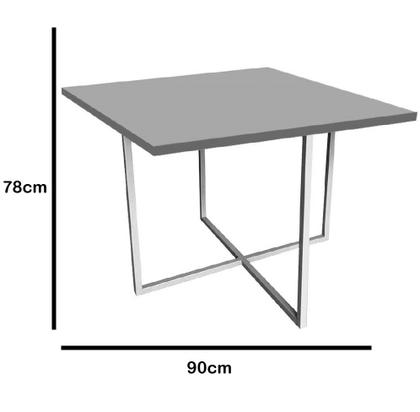 Imagem de Kit Mesa de Jantar Thales com 4 Cadeiras Sttan Ferro Bronze Tampo Branco Sintético Preto - Ahz Móveis