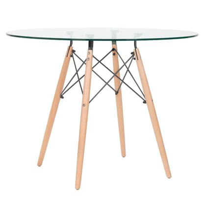 Imagem de KIT - Mesa de vidro Eames 100 cm + 5 cadeiras Eiffel DSW