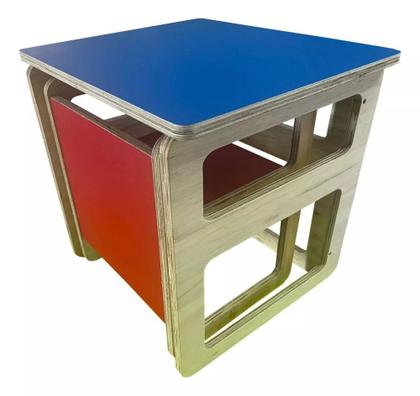 Imagem de Kit Mesa E Cadeira Montessoriano Infantil Cubo CM2020 - Color Mobile