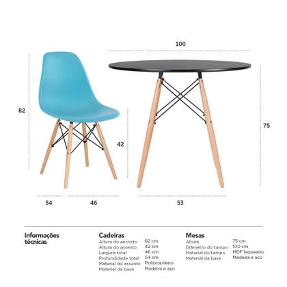 Imagem de KIT - Mesa Eames 100 cm + 4 cadeiras Eames Eiffel DSW